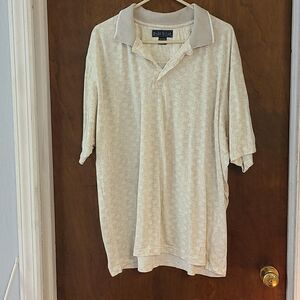 Grand Slam Men's XXL Short Sleeved White and Tan Polo